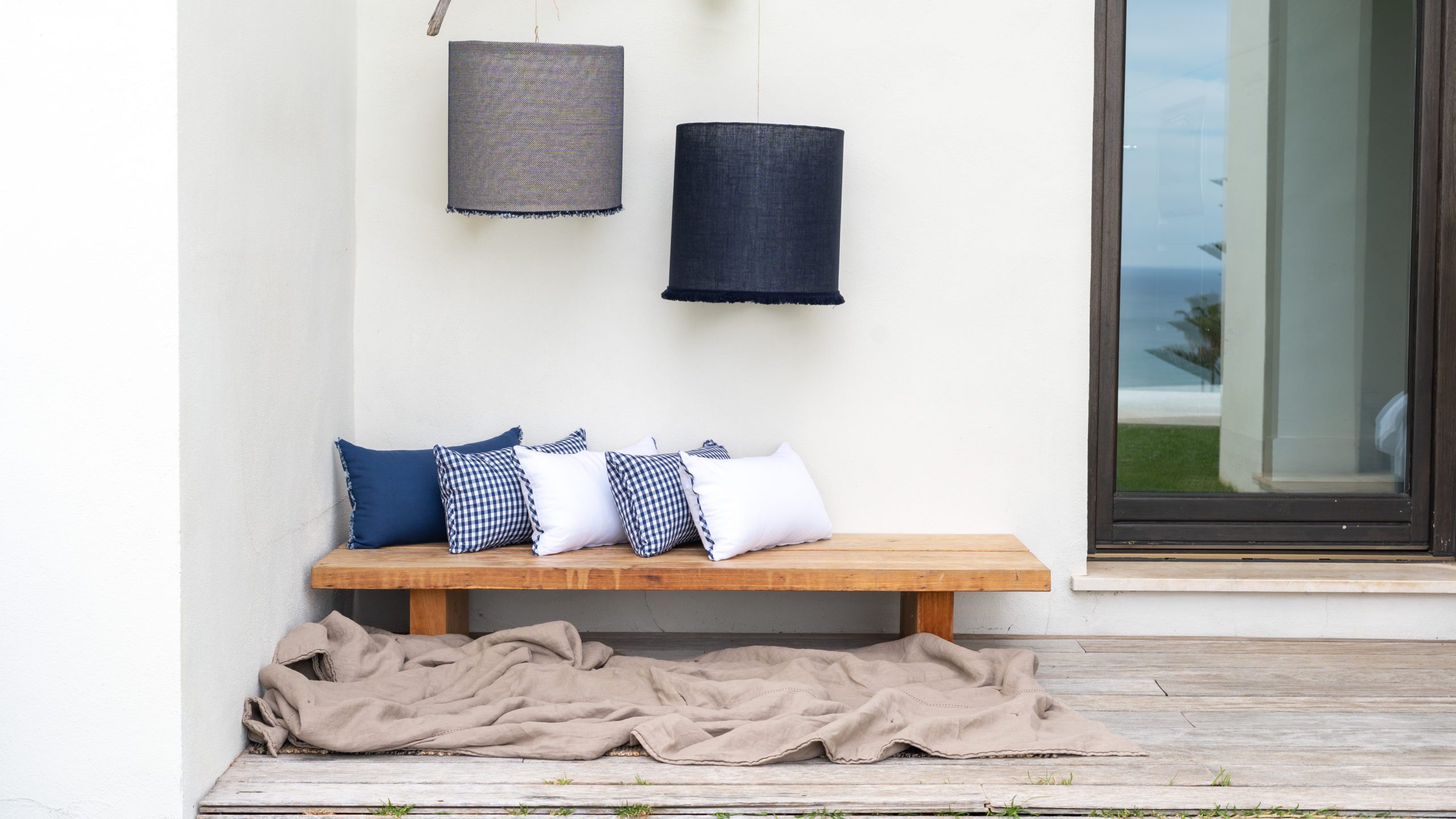 Pantalla colgante arpillera azul marino - Imagen 3