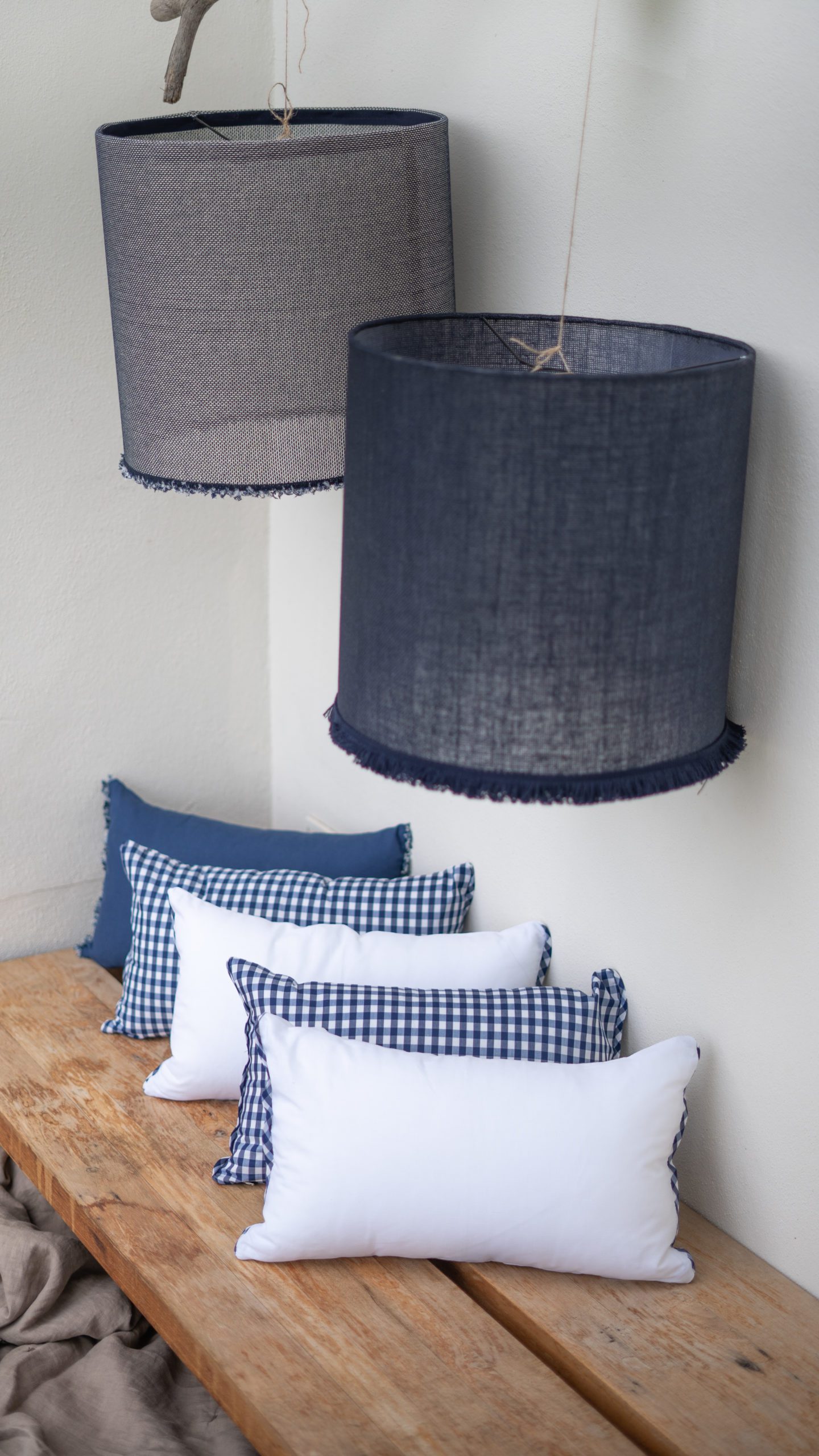 Pantalla colgante arpillera azul marino - Imagen 4